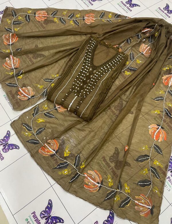 Hand Paint and Hand work brownish mehendi