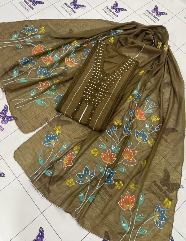 Hand Paint and Hand work brownish mehendi