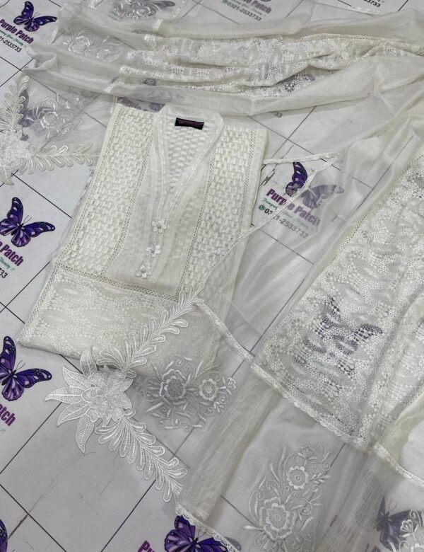 Tabeer Collection Pearl White