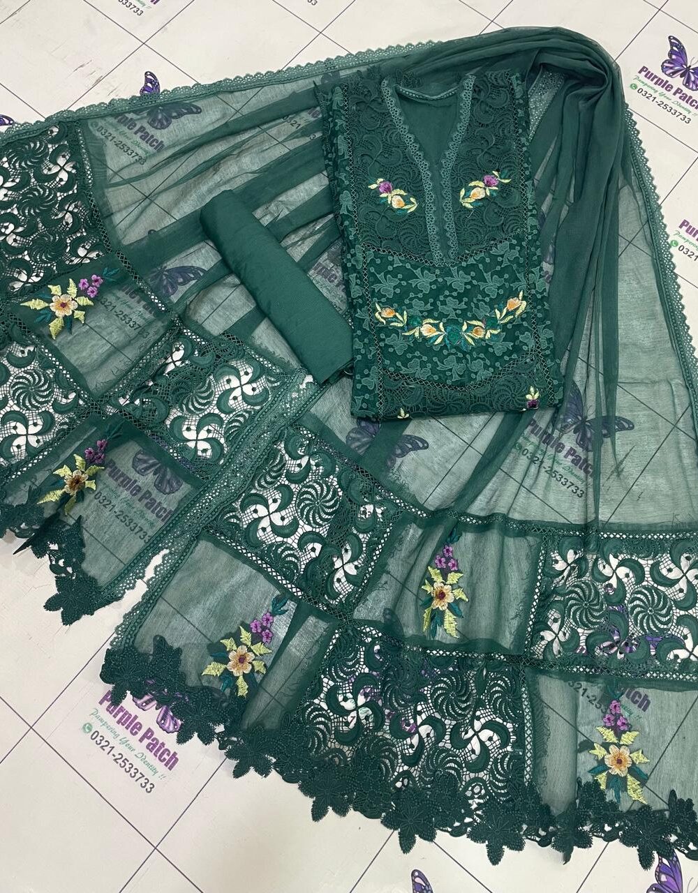 Resham Collection Bottle Green