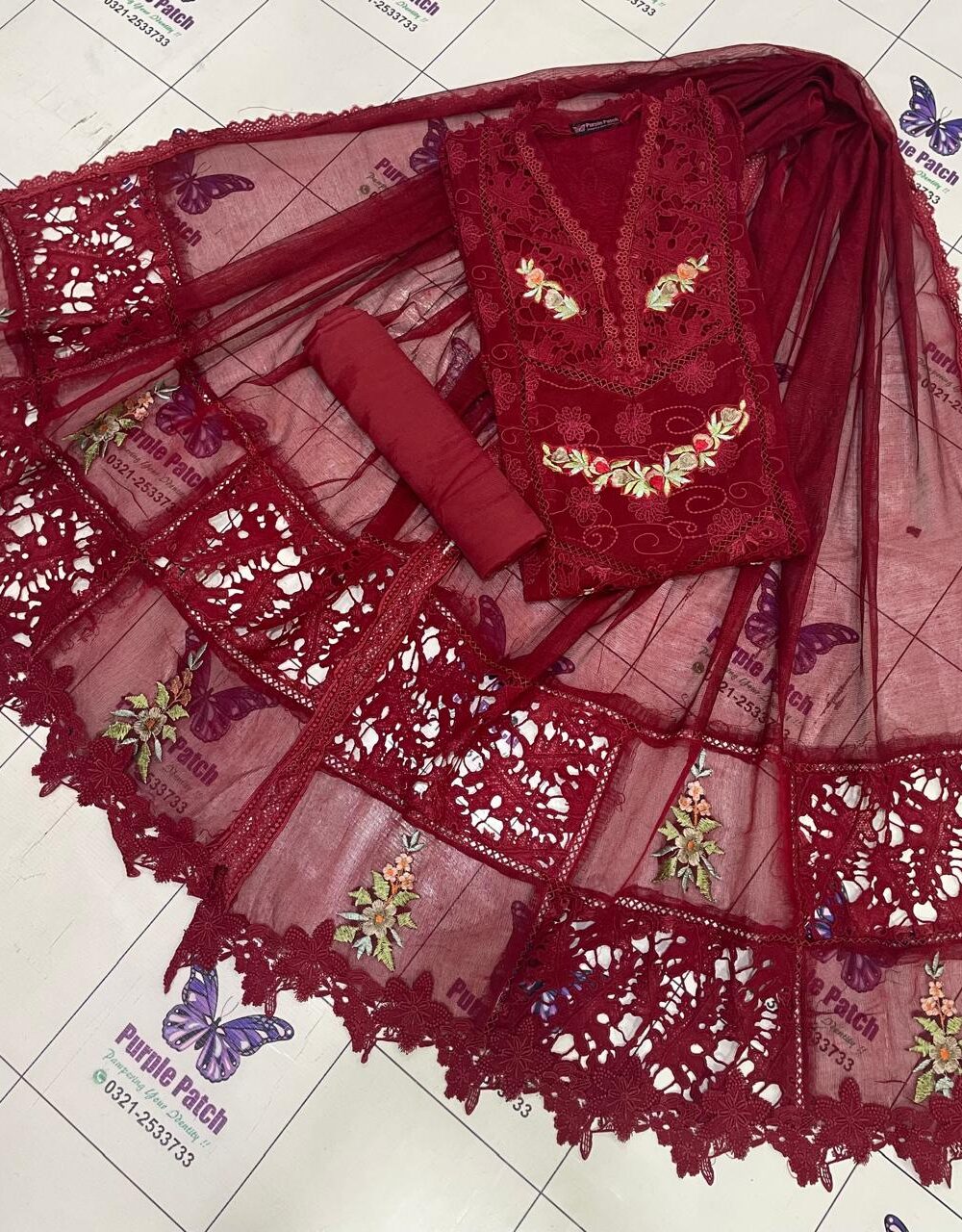 Resham Collection Maroonish Red - Image 3