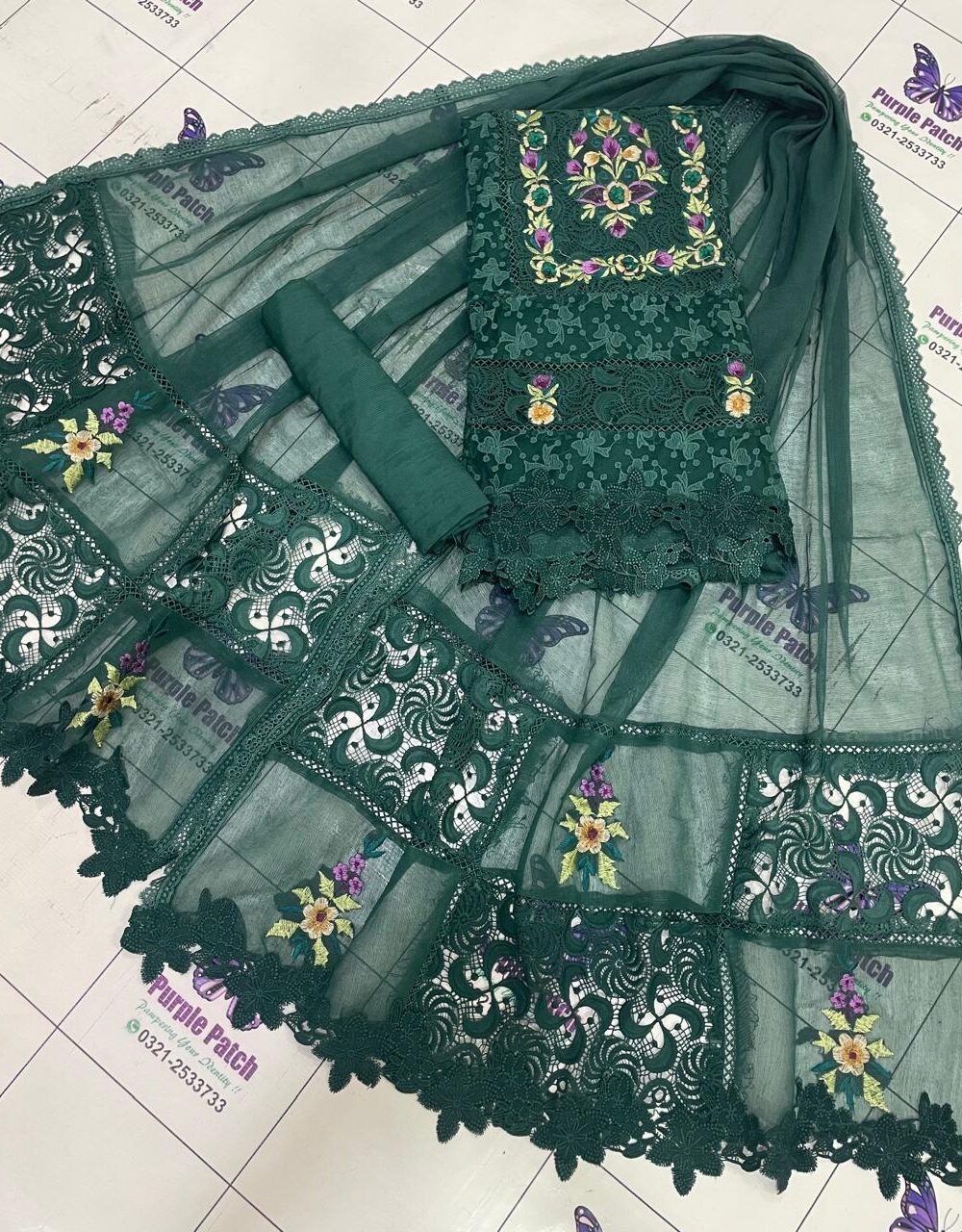 Resham Collection Bottle Green - Image 3