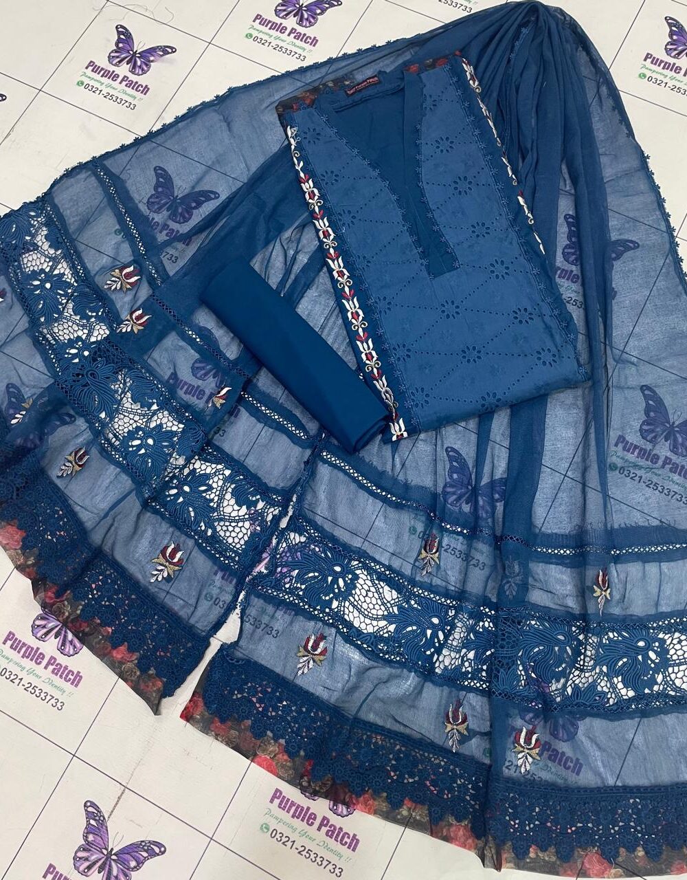Nureh Collection ( luxury Lawn ) Zinc Blue