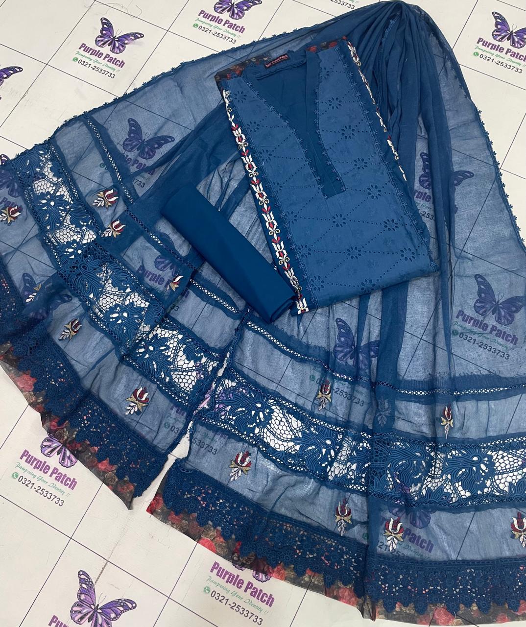 Nureh Collection ( luxury Lawn ) Zinc Blue