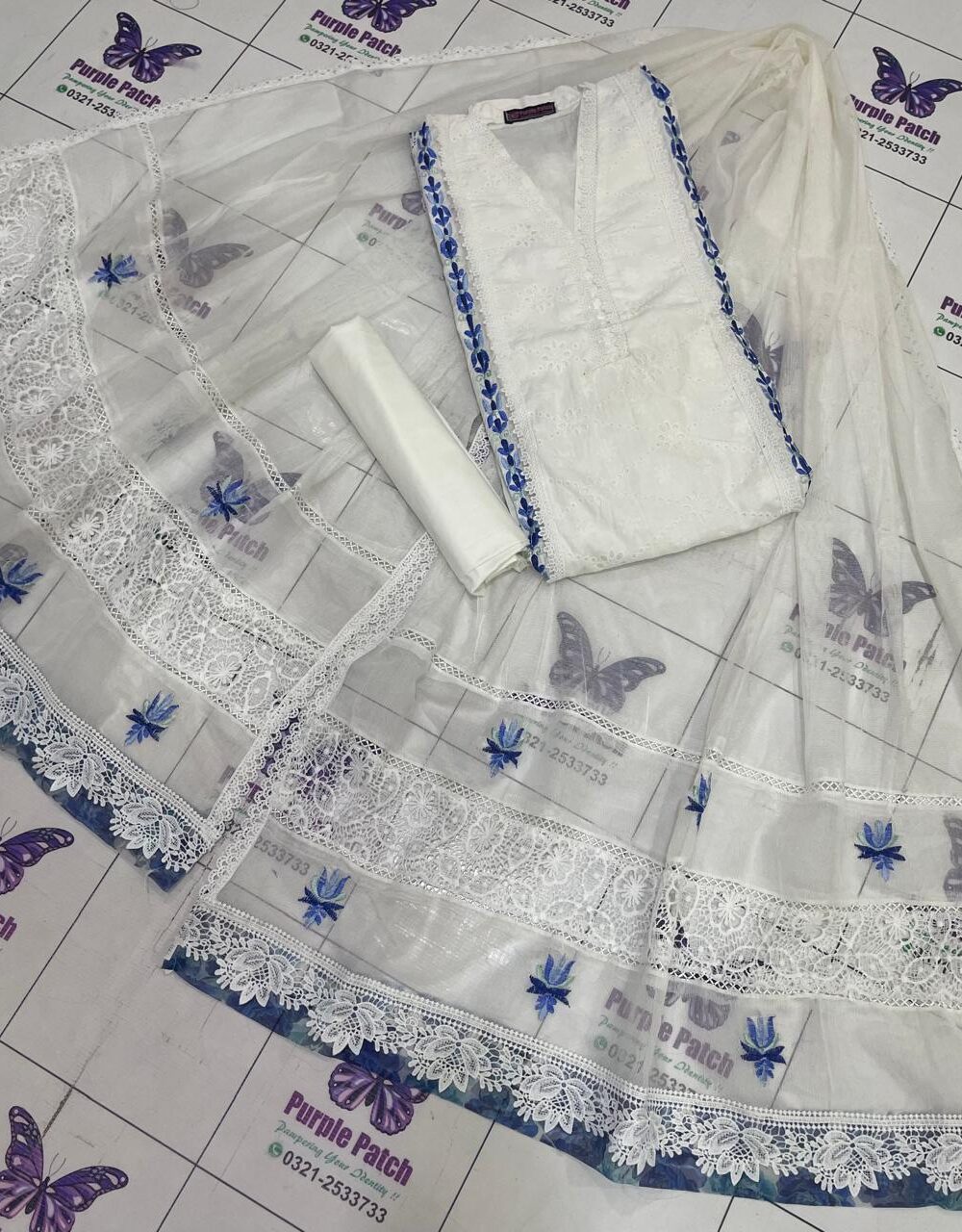 Nureh Collection ( luxury Lawn ) White
