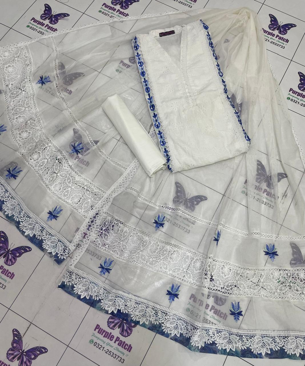 Nureh Collection ( luxury Lawn ) White