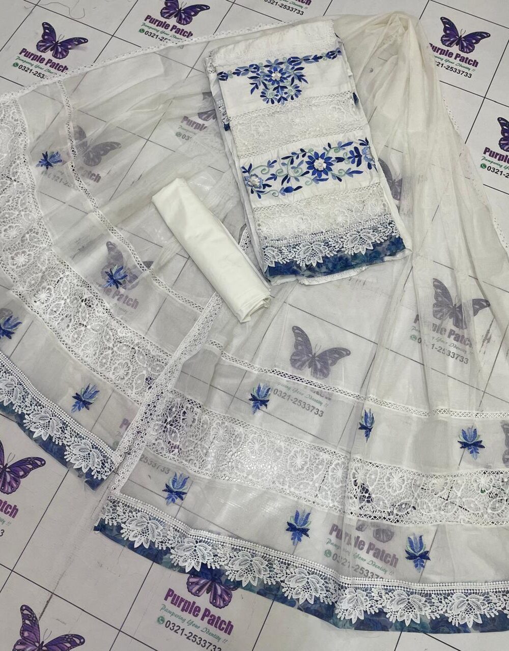 Nureh Collection ( luxury Lawn ) White - Image 4