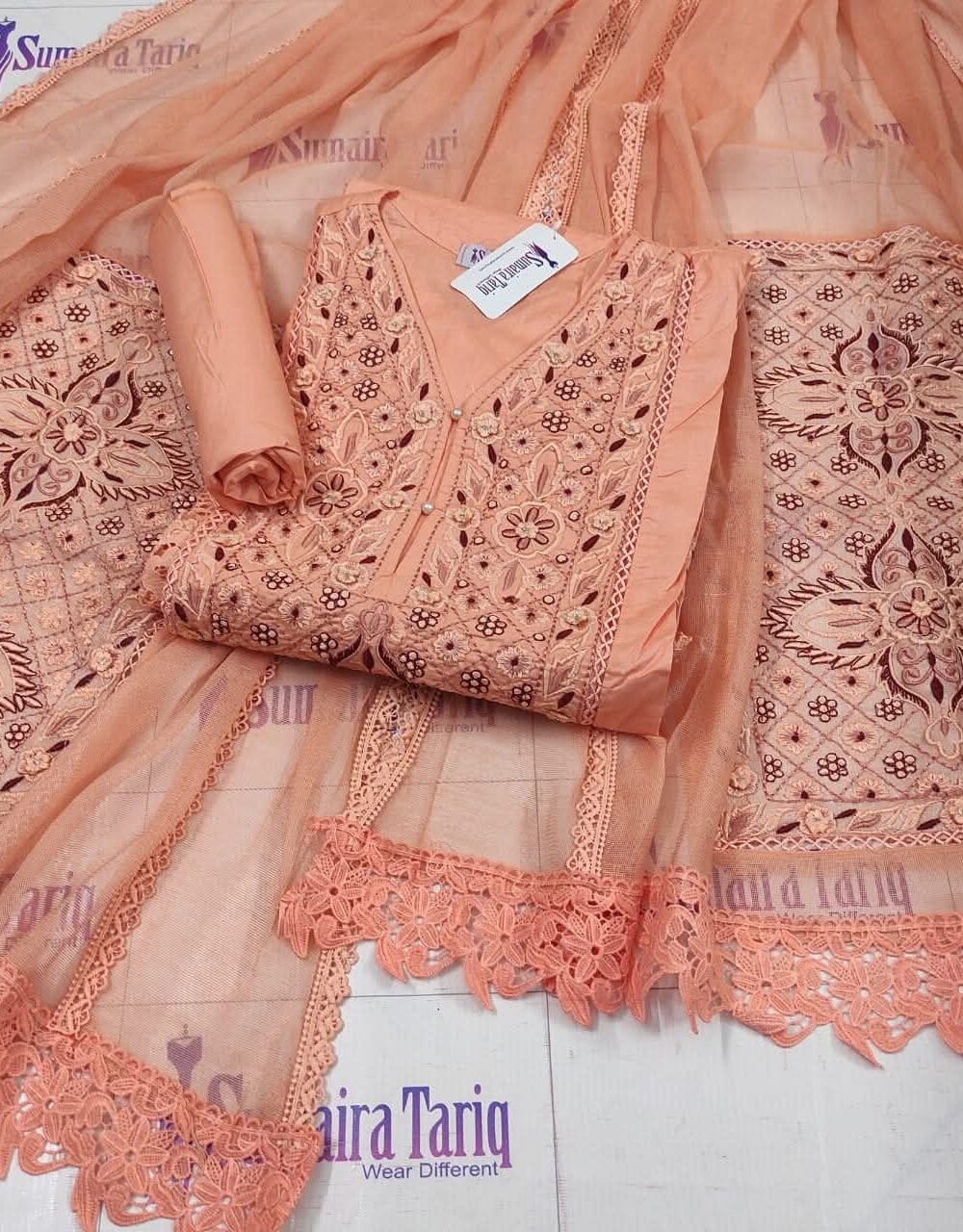 Peach Phulkari