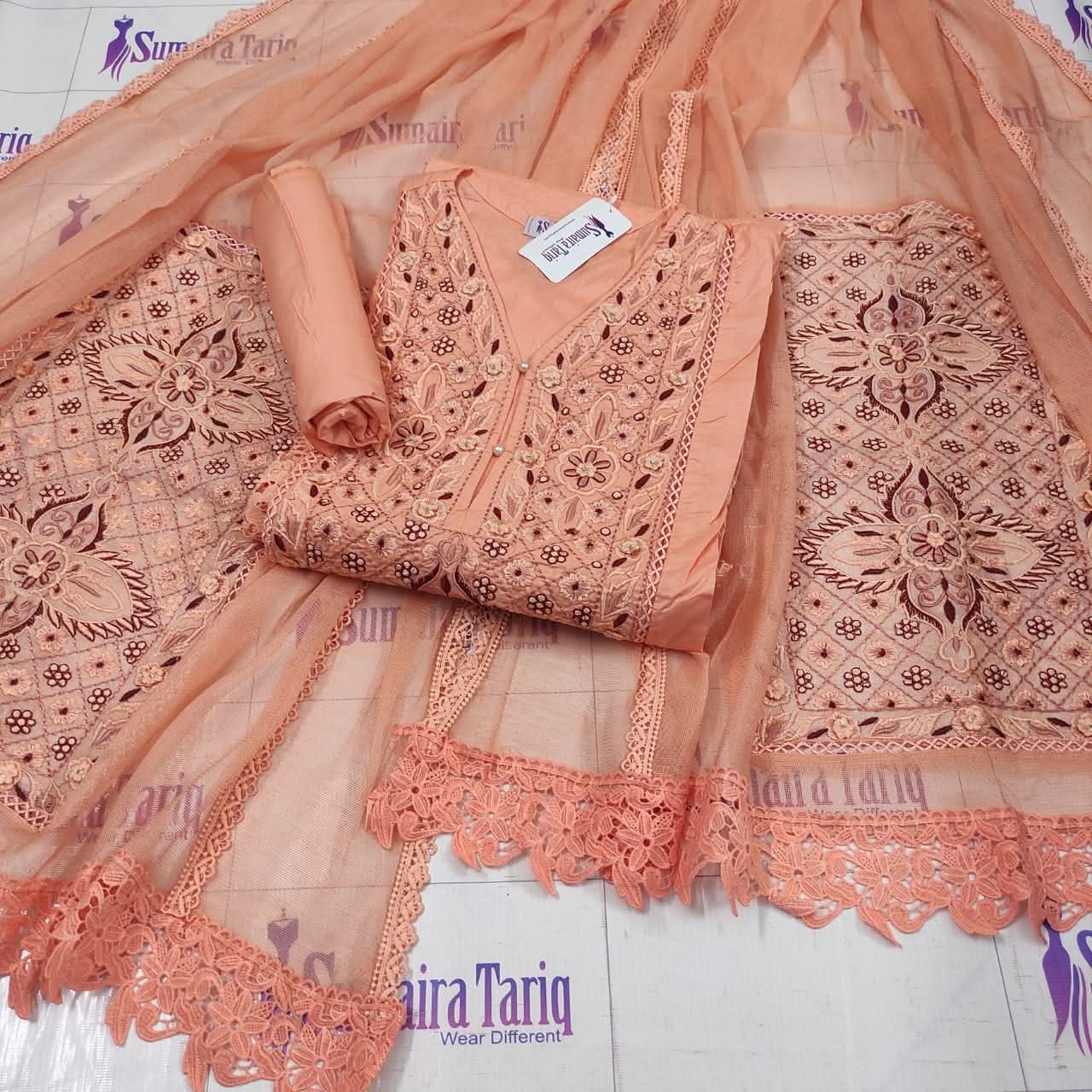 Peach Phulkari