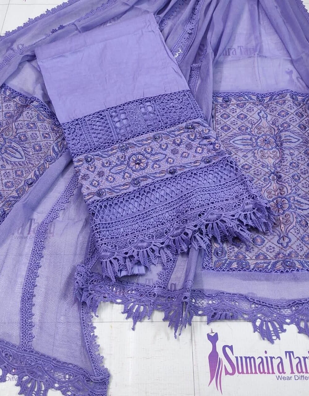 Lavender Purple Phulkari - Image 3