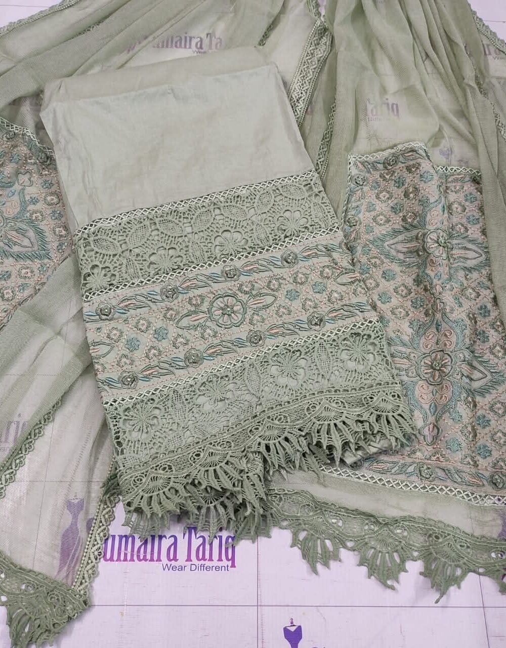 Pista Green Phulkari - Image 3