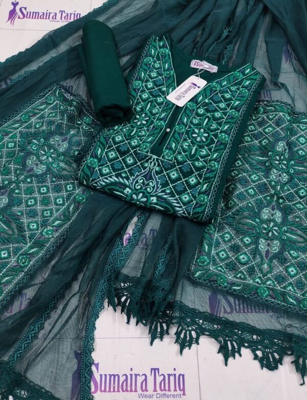 Dark Sea Green Phulkari