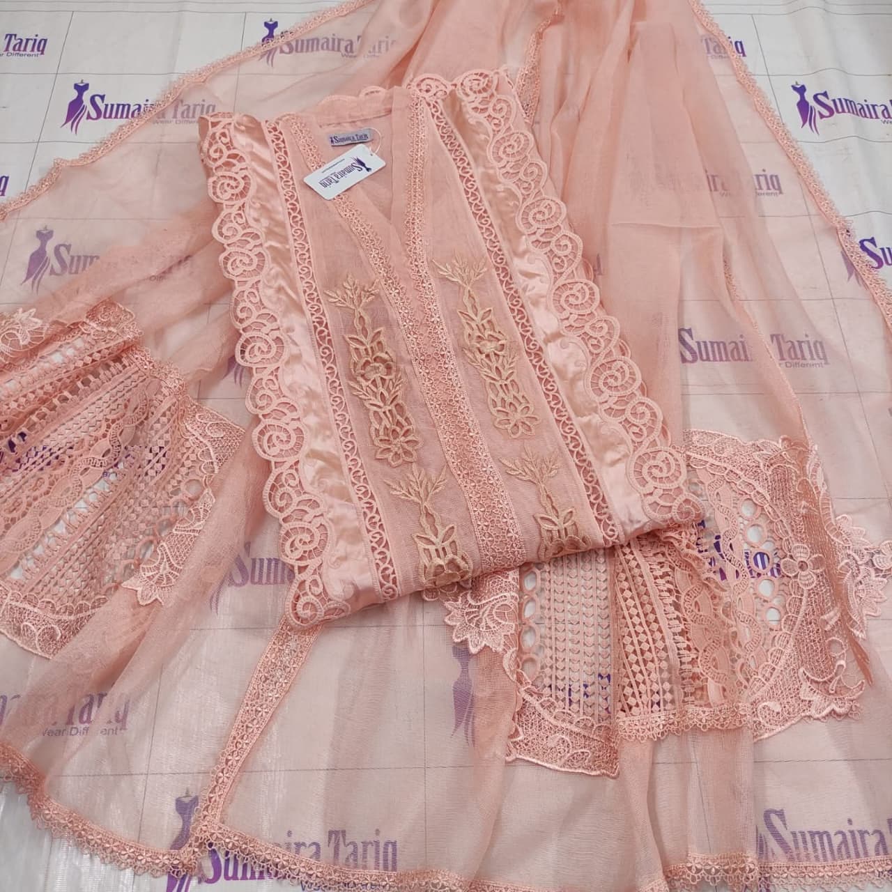 Silk Cut Work Peach Nude (Copy)