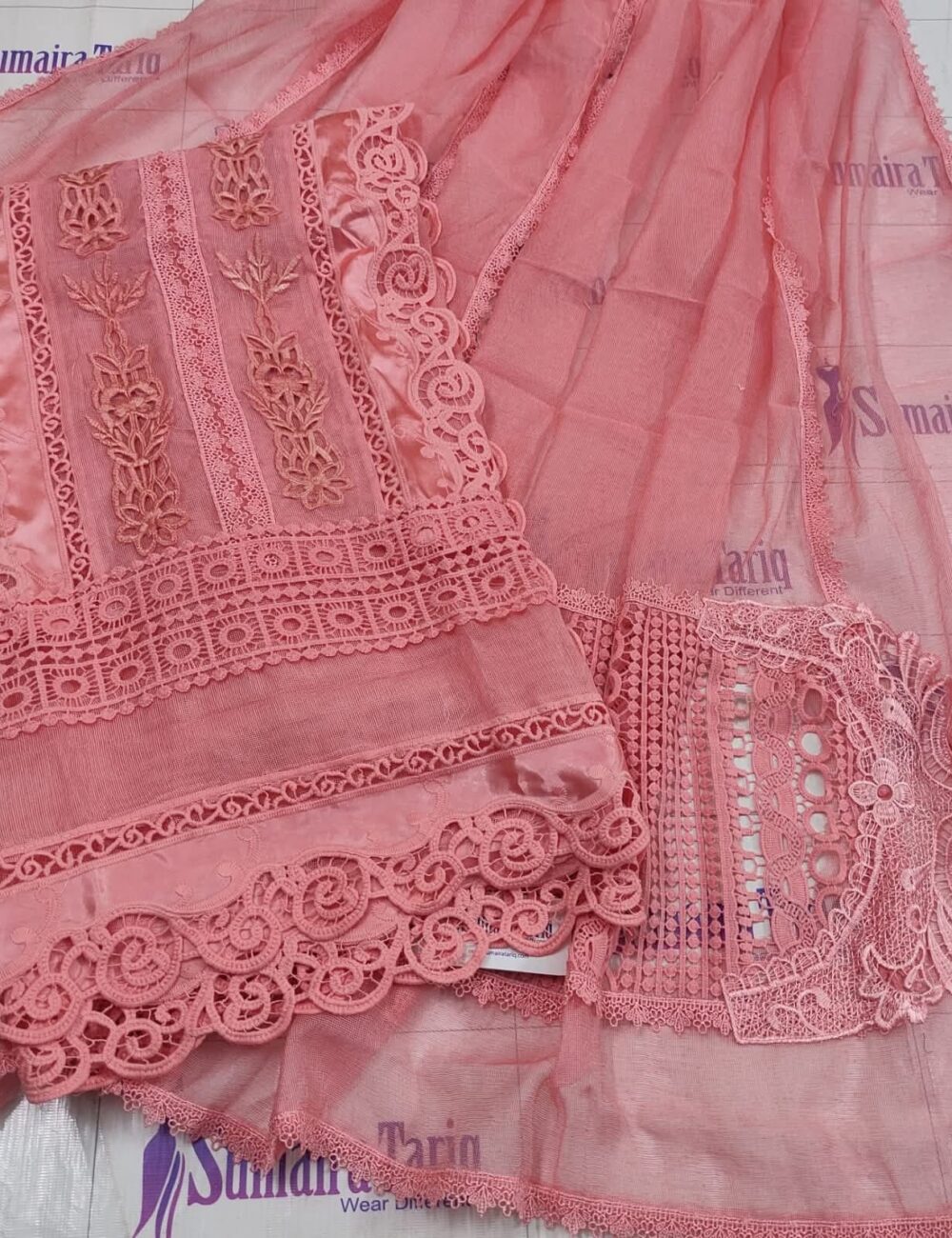 Silk Cut Work Carol Peach - Image 3