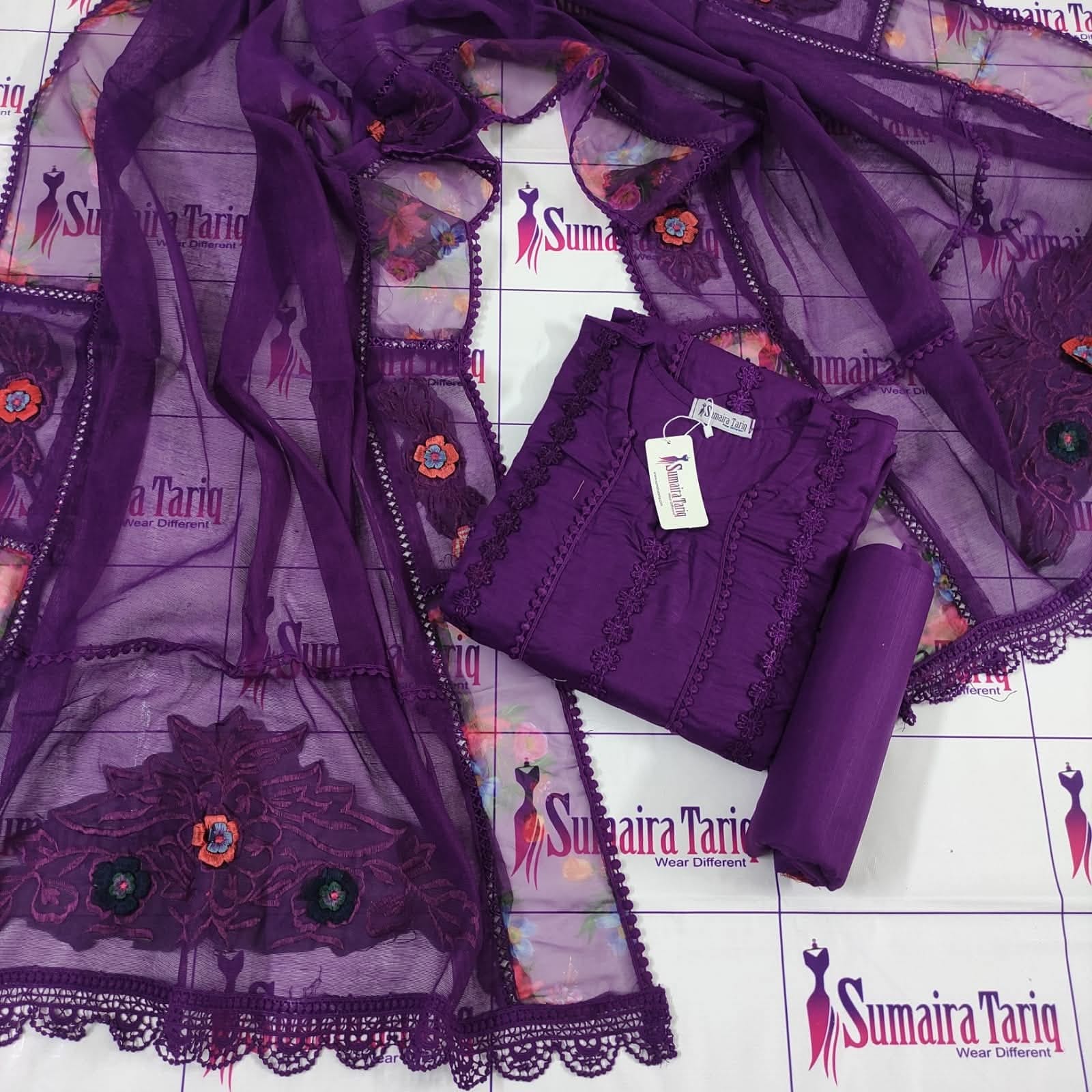 Brinjal Purple Patt Jahr Slub Khadder