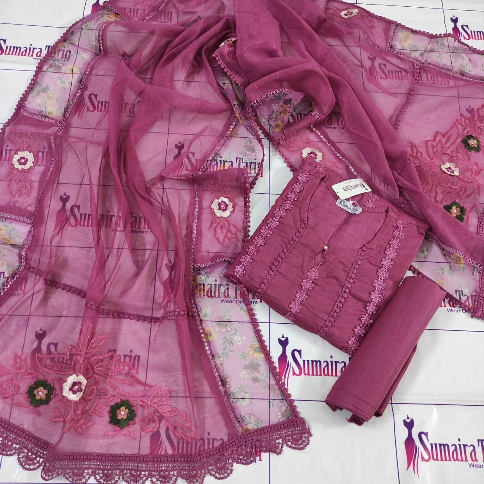 Teapink Patt Jahr Slub Khadder