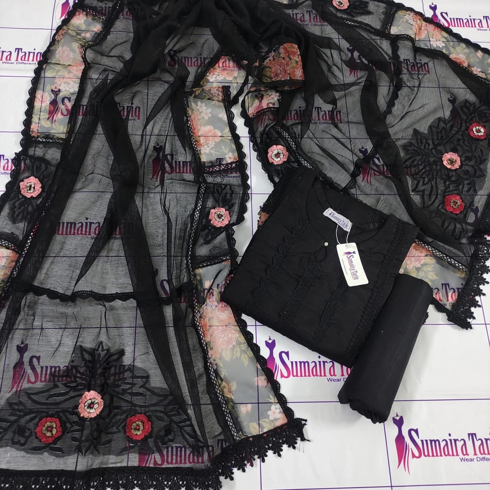 Black Patt Jahr Slub Khadder