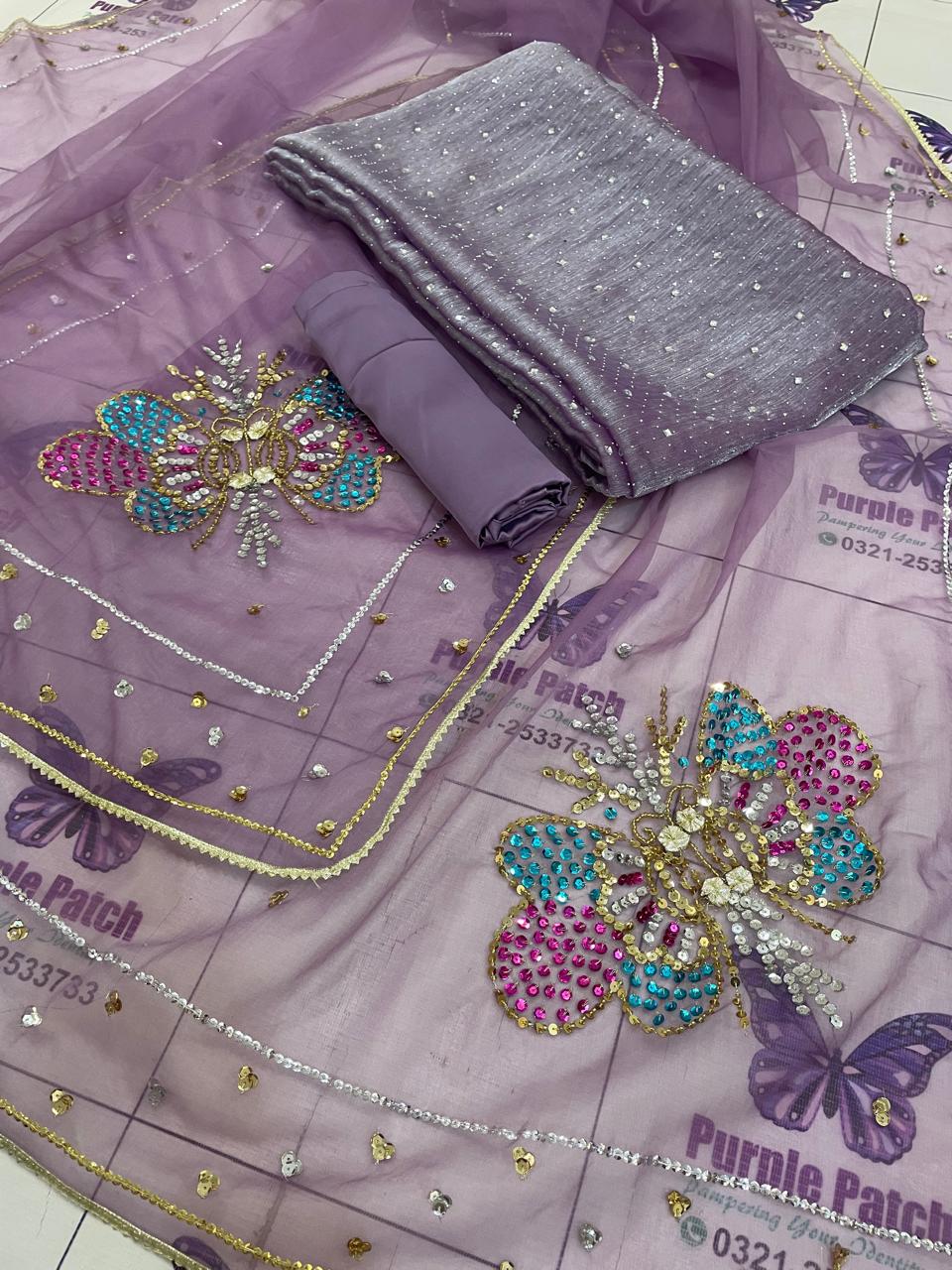 Lavender Purple Muse work with stone work