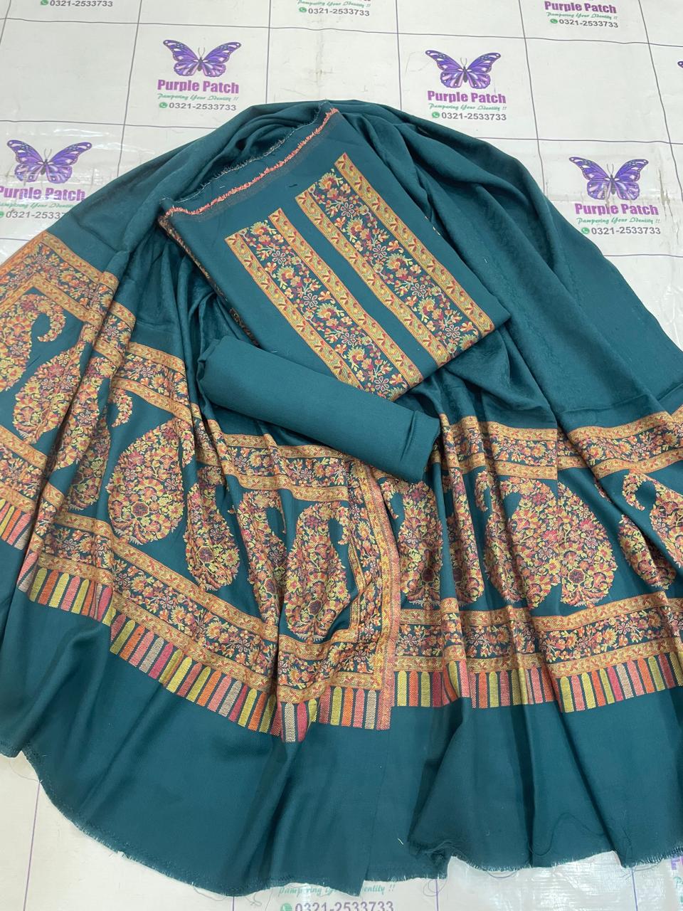 Peacock Blue Kani Suit