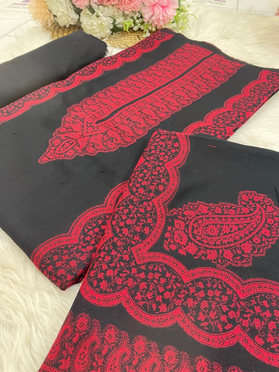 Black and Red Kani Suit