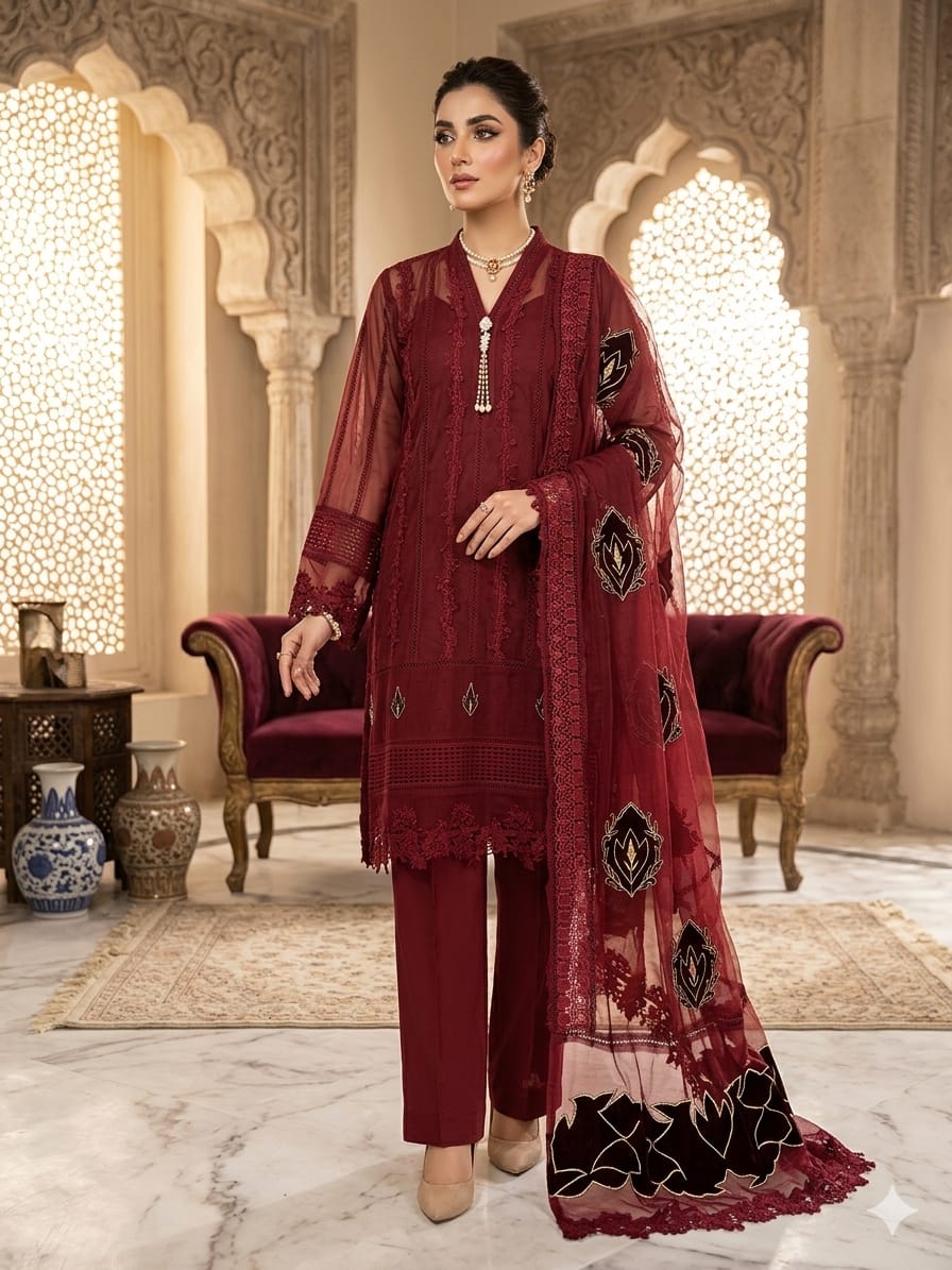 Makhmal Reddish Maroon
