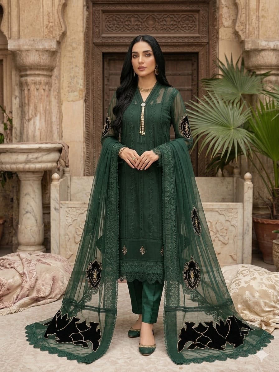 Makhmal Bottle Green